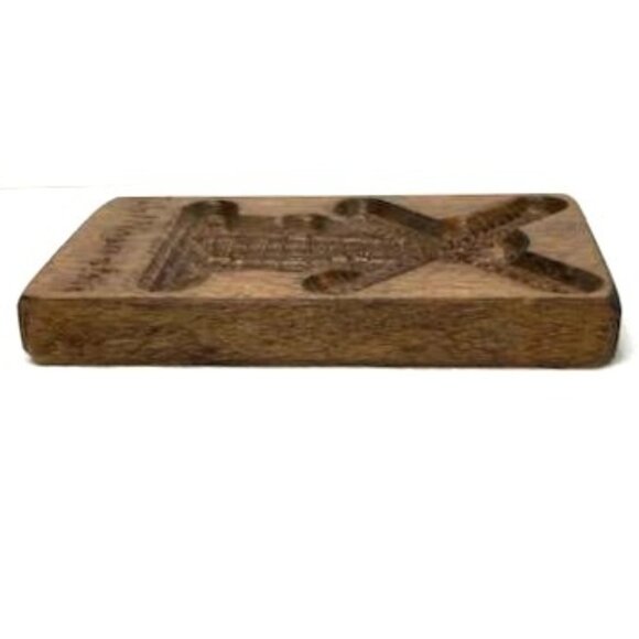 Hand Carved Wood Plaque Picture Windmill Cookie Butter Mold Stellingmolen - Picture 3 of 4